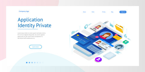 Isometric personal data information app identity vector