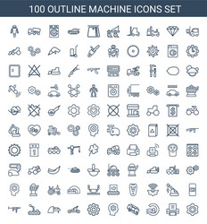 100 machine icons vector