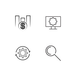 data analytics linear icons set simple outline vector image