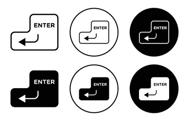 enter keyboard key icon collection of outline vector image