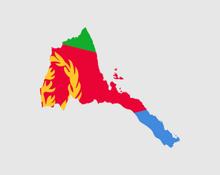 eritrea map flag eritrean country with banner vector