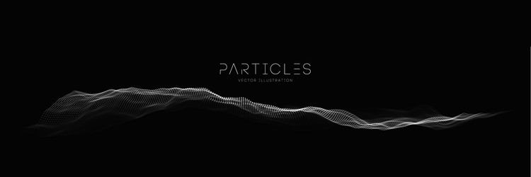 flowing particle waves music abstract tech vector image
