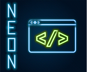 glowing neon line web design and front end vector image