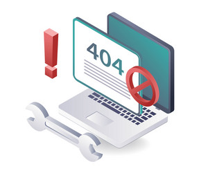 repairing error 404 on your computer vector image