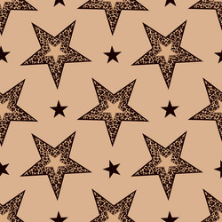 seamless pattern of leopard print stars vector image