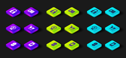 set blockchain technology mining bitcoin from vector image