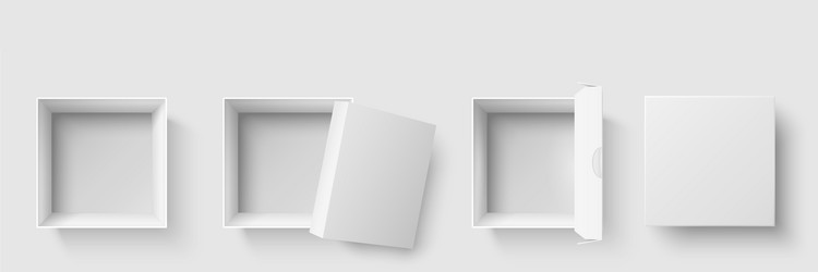 top view box open package square boxes vector image