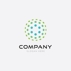Digital sphere global link technology logo Vector Image