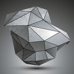 Deformed dimensional tech grayscale object 3d vector