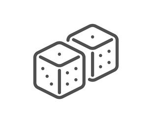 dice line icon board game cube sign vector image