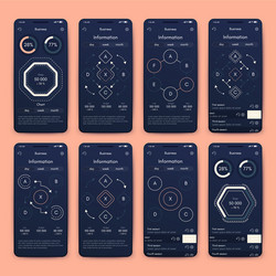 different ui ux gui screens and flat web icons vector