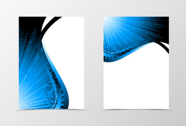 front and back technologic wave flyer template vector image