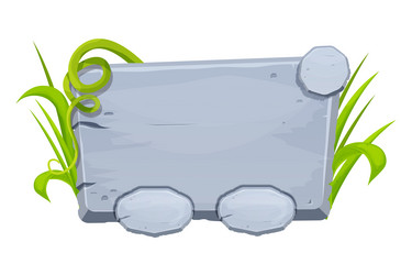 Jungle stone frame with grass and liana user vector