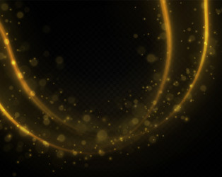 Light line bokeh dynamic golden waves dust vector