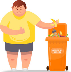 man hand throws garbage vector image