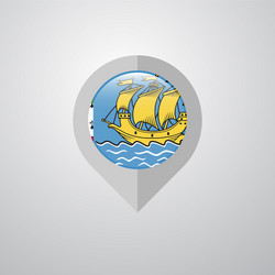 map navigation pointer with saint pierre vector image