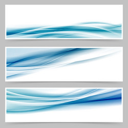modern header set with abstract blue wave lines vector image