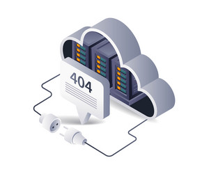 repairing error code 404 on the cloud server vector image