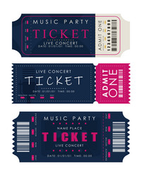 ticket template set ready design for your vector image