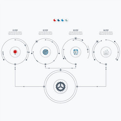 Workflow Diagram Template with Circles vector image