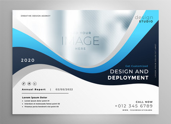 Blue Wavy Business Presentation Banner Vector Image