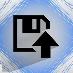 floppy disk upload flat modern web design vector image