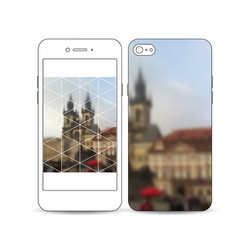 mobile smartphone with an example of the screen vector image