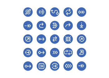 set of blue arrows icon logo vector