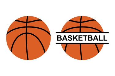 basketball ball monogram frame sport vector