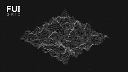 fui gui 3d landscape scan grid abstract vector image