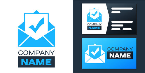 Logotype envelope with document and check mark vector