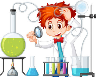 scientist working with science tools in lab vector image
