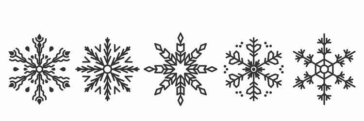 snowflakes doodle hand drawn for christmas design Vector Image