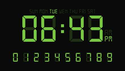 Digital Clock Numbers - Set or Calculator vector image