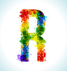 Gradient splashes font letter j Royalty Free Vector Image