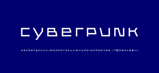 Robotic Tech Font - Digital Alphabet vector image