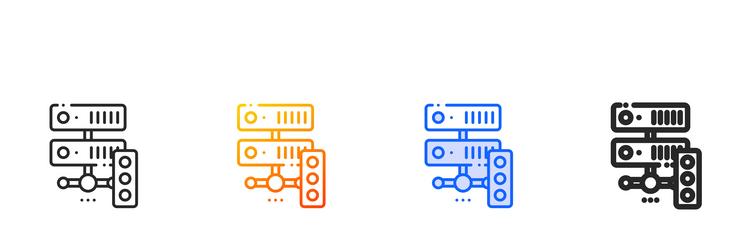 server traffic iconthin linear gradient blue vector image