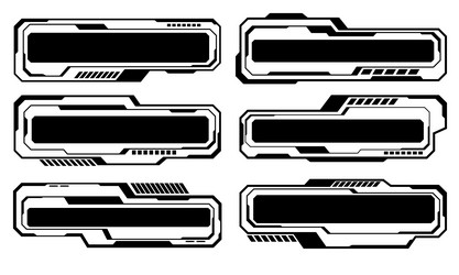 set of sci fi black data user interface elements vector image