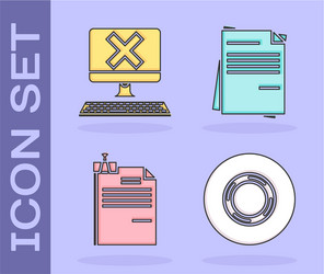 set scotch computer with keyboard and x mark vector image