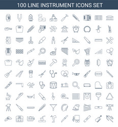 100 instrument icons vector