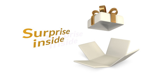 3d render and draw by mesh realistic open gift vector