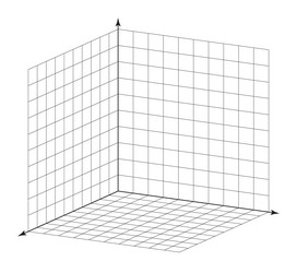 cartesian x y z coordinate system in isometric vector image