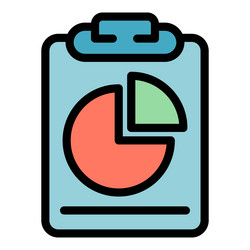 Chart clipboard icon color outline vector