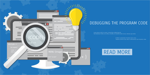 flat concept of programming and coding vector image