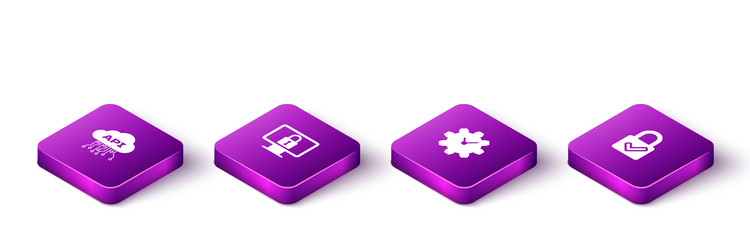Set isometric cloud api interface lock on monitor vector