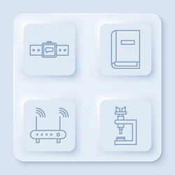 Set line smartwatch user manual router and wi-fi vector