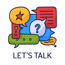 dialog speech bubbles with icons and text lets vector