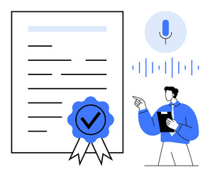 digital document validation with voice recognition vector image