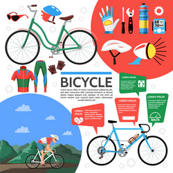 Flat colorful bicycle poster vector