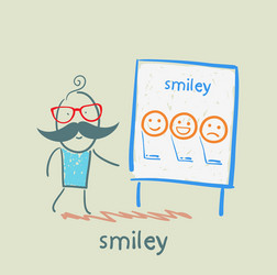 Man showing a presentation with smiles vector